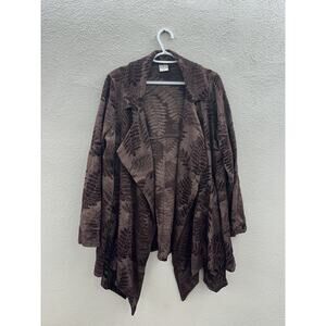 C.M.C Womens Cardigan Sweater Size Medium Purple Fern Open Front